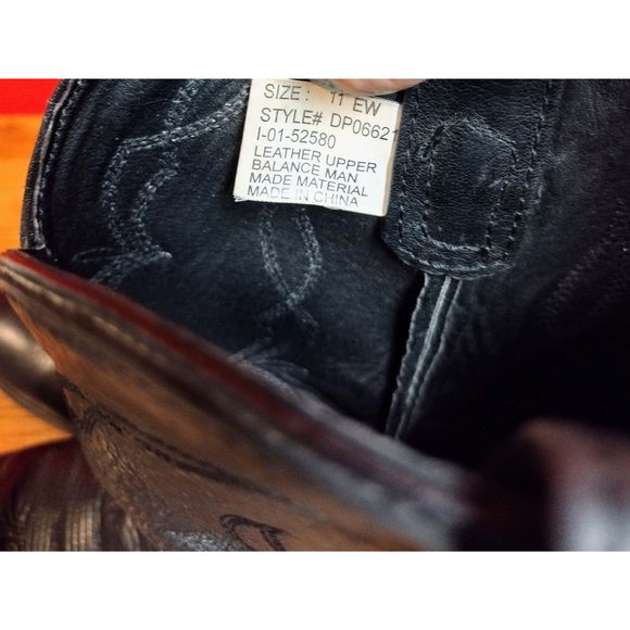 SOLD- Vintage Black Leather Cowboy Boots - Picture 11 of 15